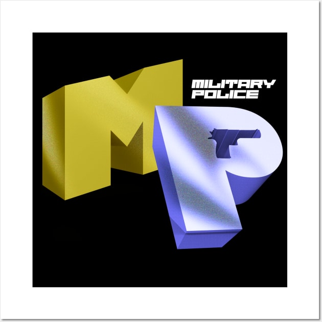 Military police army , retro 80s style Wall Art by AdishPr